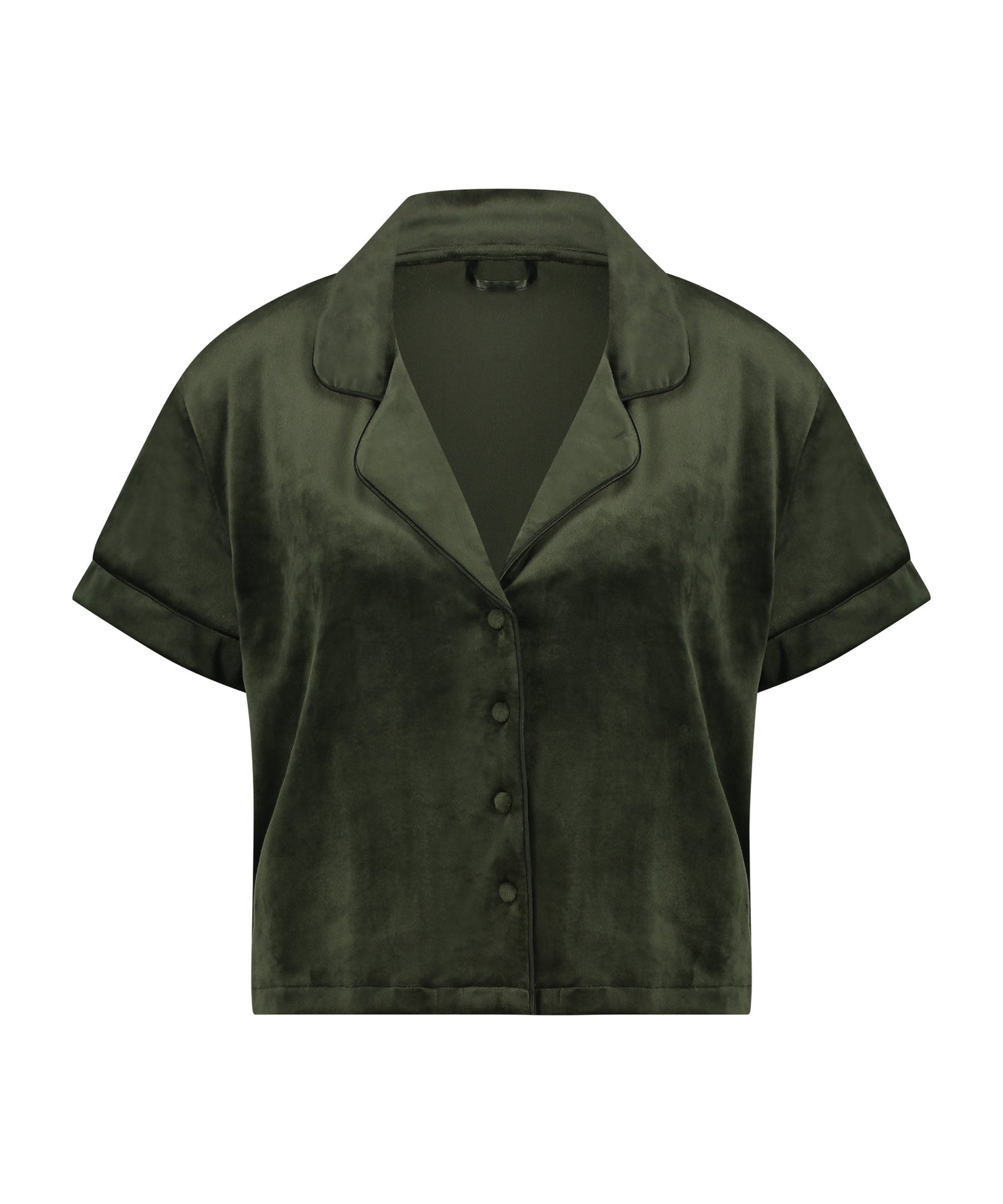Short Sleeve Jacket Velours Piping_204238_Kombu Green_05