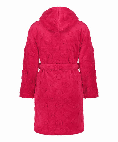 Robe Short Fleece Hood Hearts_204258_Bright Rose_05