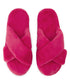 Violet Crossed Fake Fur Slipper_204286_Bright Rose_01