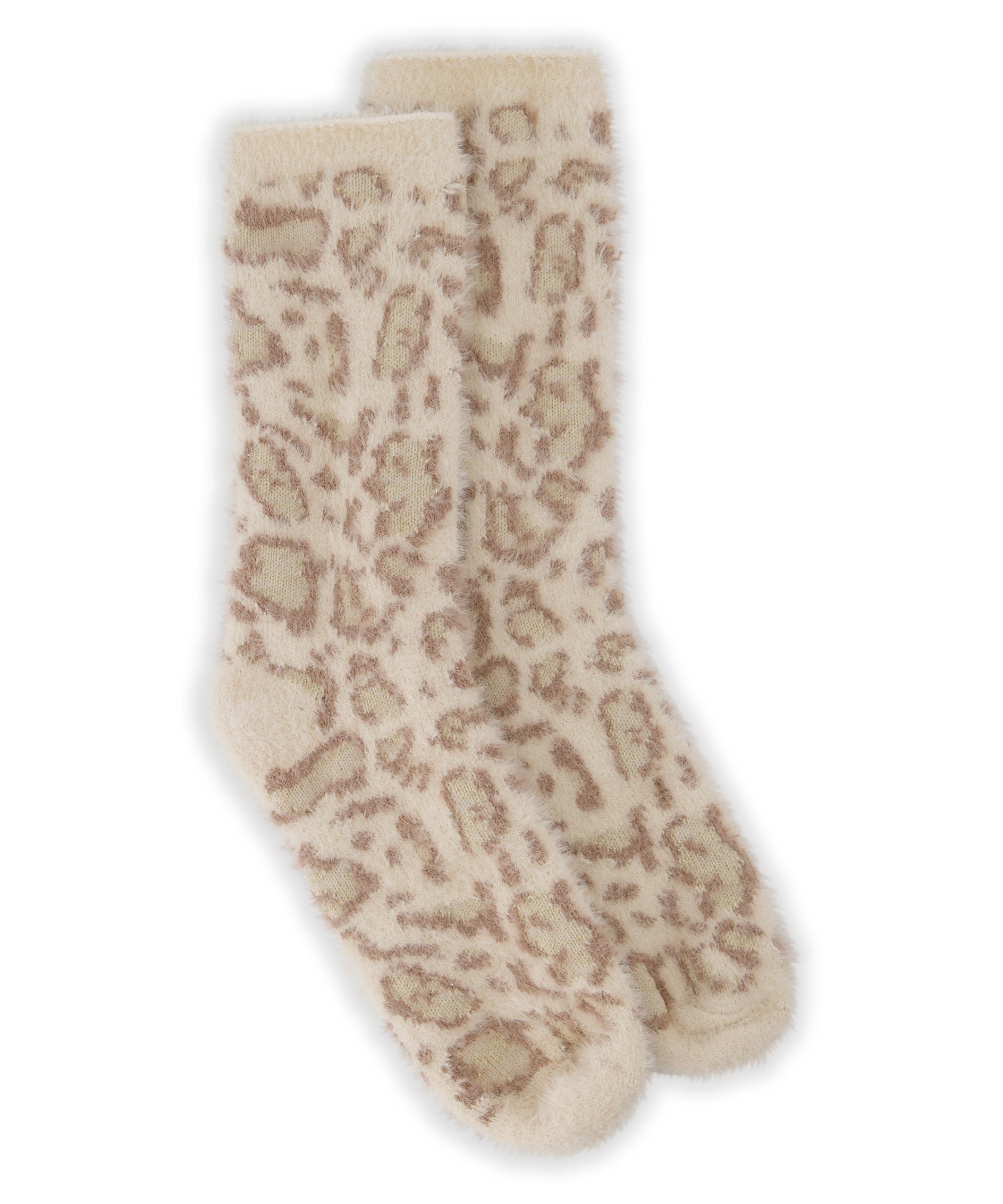 Leopard Lurex Fluffy Sock_204291_Tapioca_03