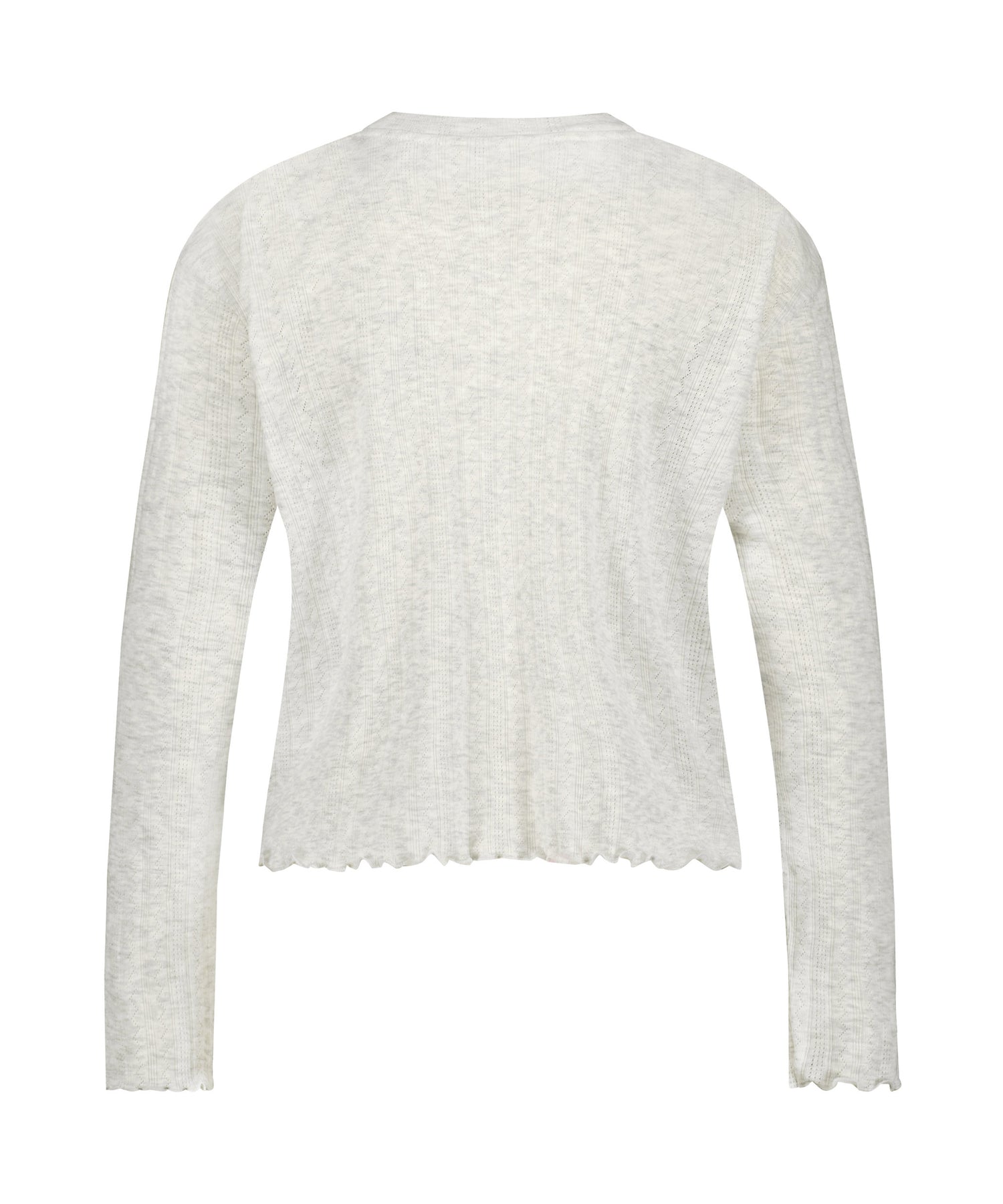 Hunkemoller_Pointelle Long-Sleeved Pyjama Top_204798_Oatmeal Melange_06