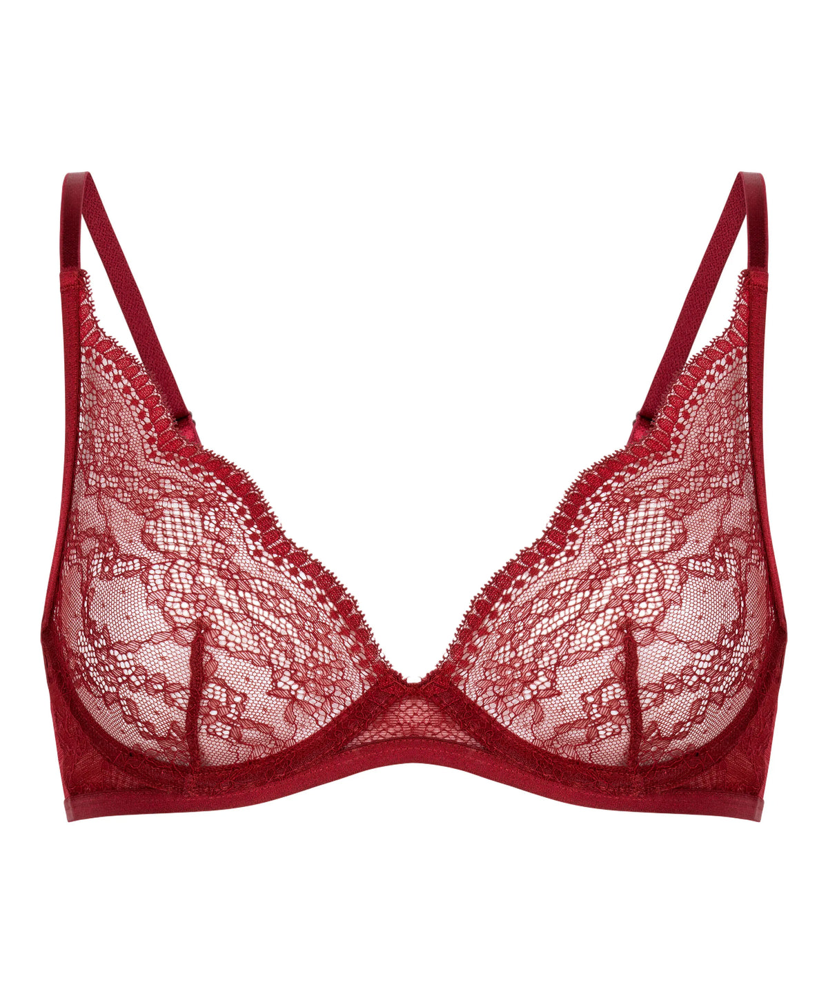 Hunkemoller Tibetan Red Women Isabelle Non-Padded Underwired Bra in Different Cup Sizes SKU: 206365_Tibetan Red Image 05
