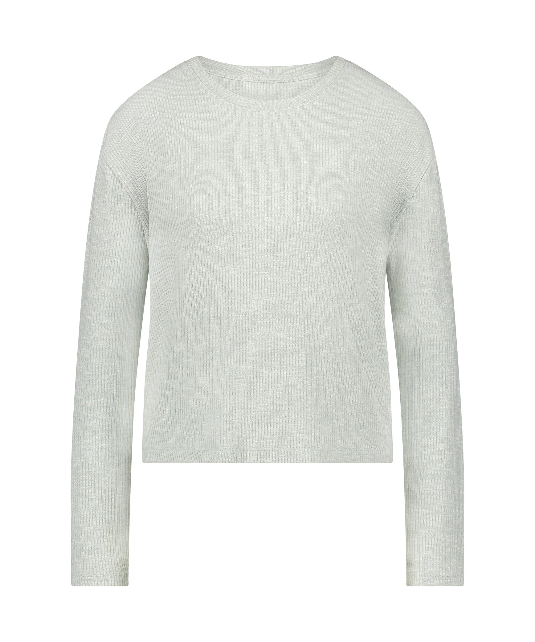 Hunkemoller_Long-Sleeved Pyjama Top_206516_Granite Green_05