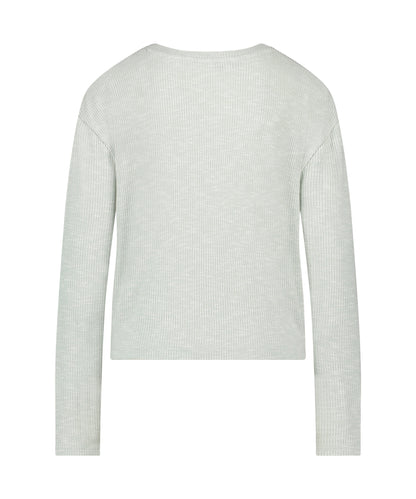 Hunkemoller_Long-Sleeved Pyjama Top_206516_Granite Green_06