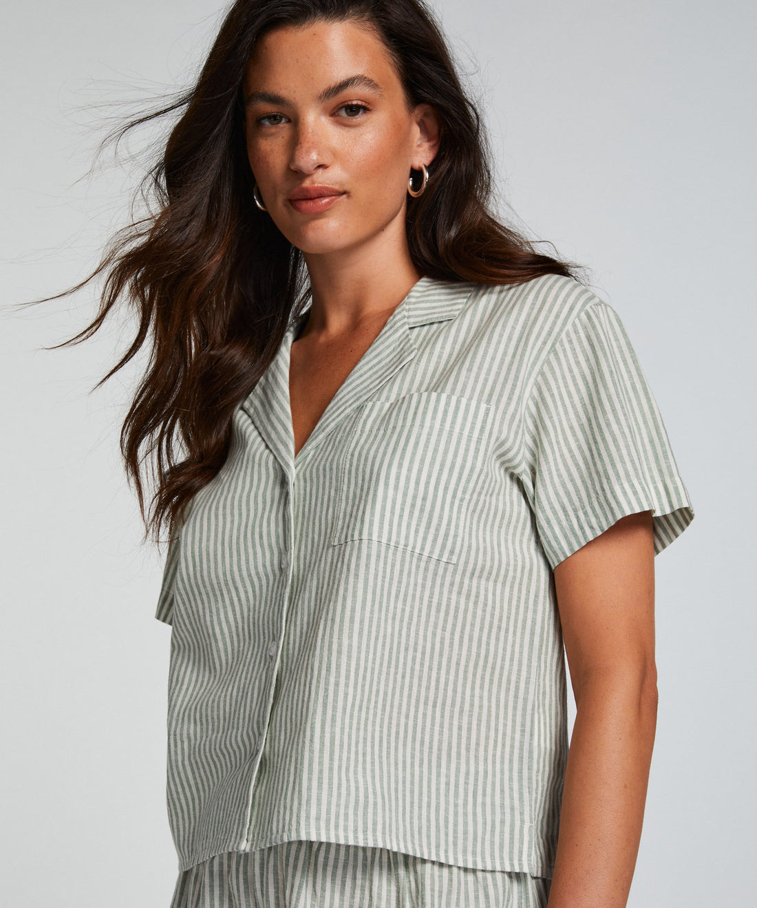 Linen Pyjama Top_206530_Ponderosa Pine_01