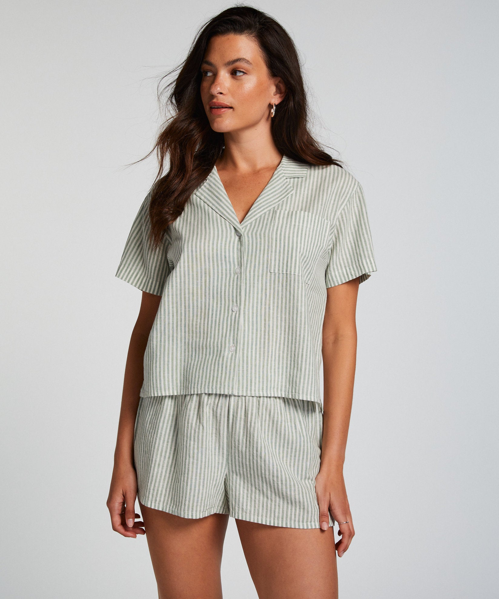 Linen Pyjama Top_206530_Ponderosa Pine_03
