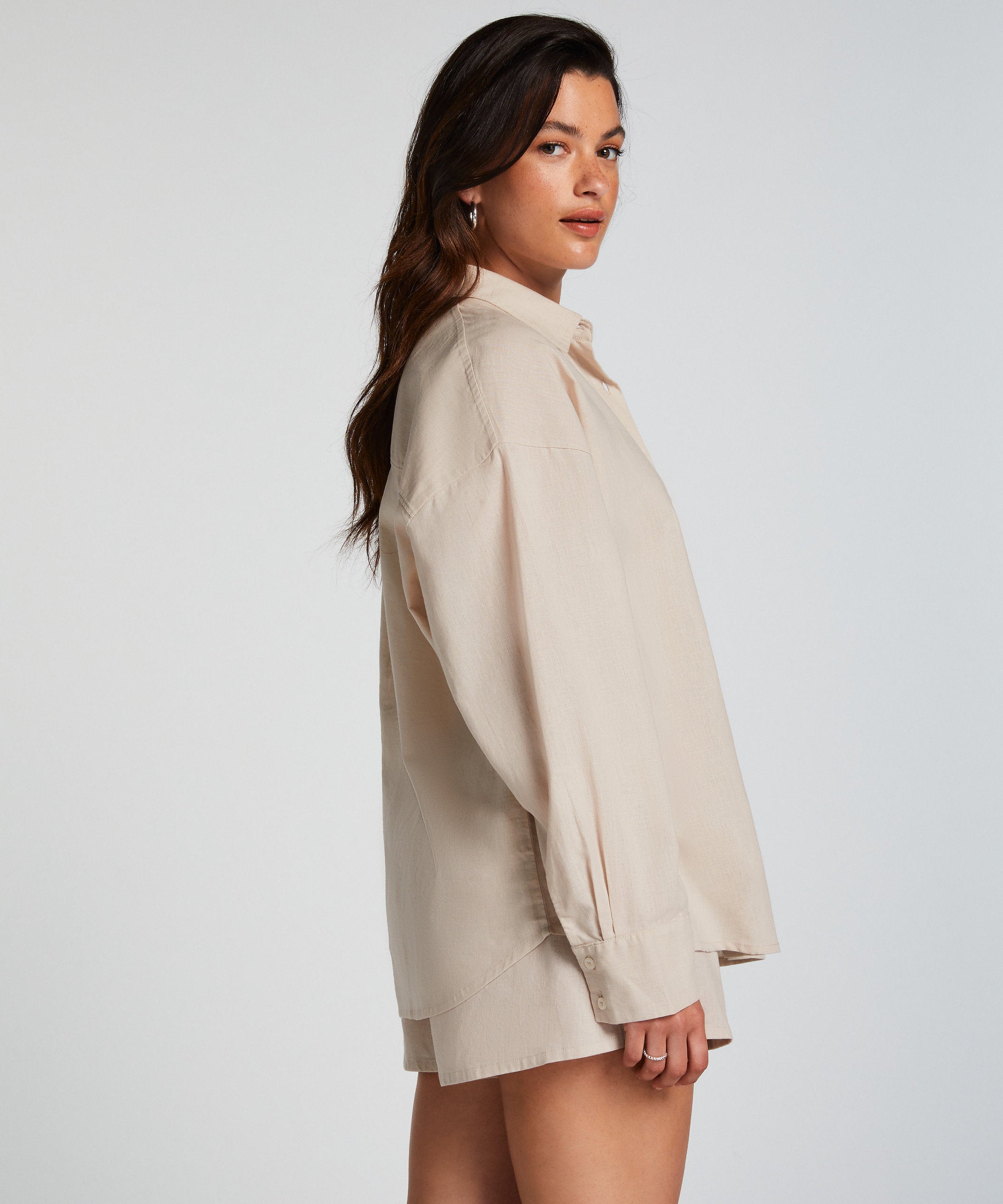 Linen Pyjama Top_206532_Almond Peach_04