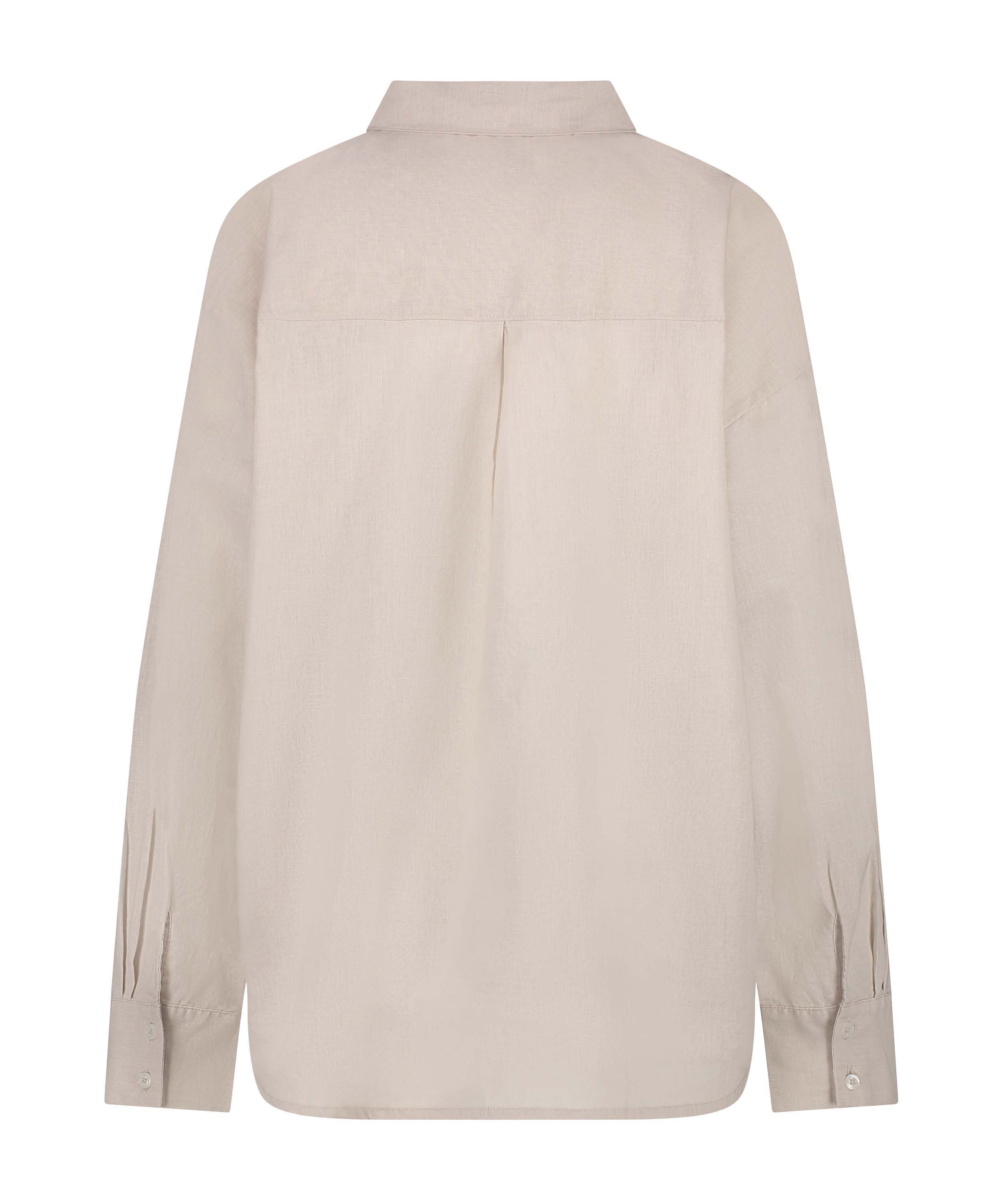 Linen Pyjama Top_206532_Almond Peach_06