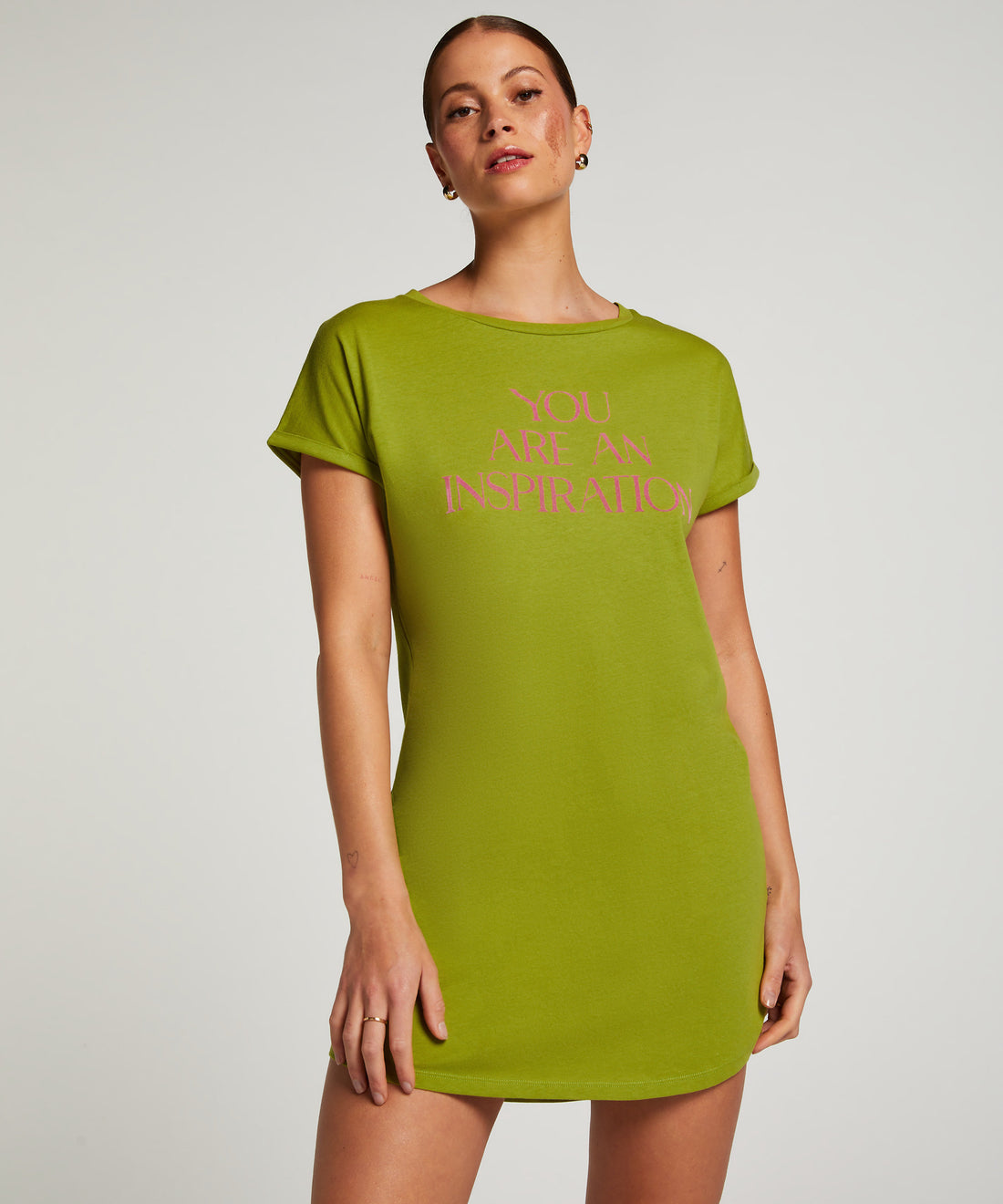 Round Neck Nightshirt_206557_Lima Bean Green_01