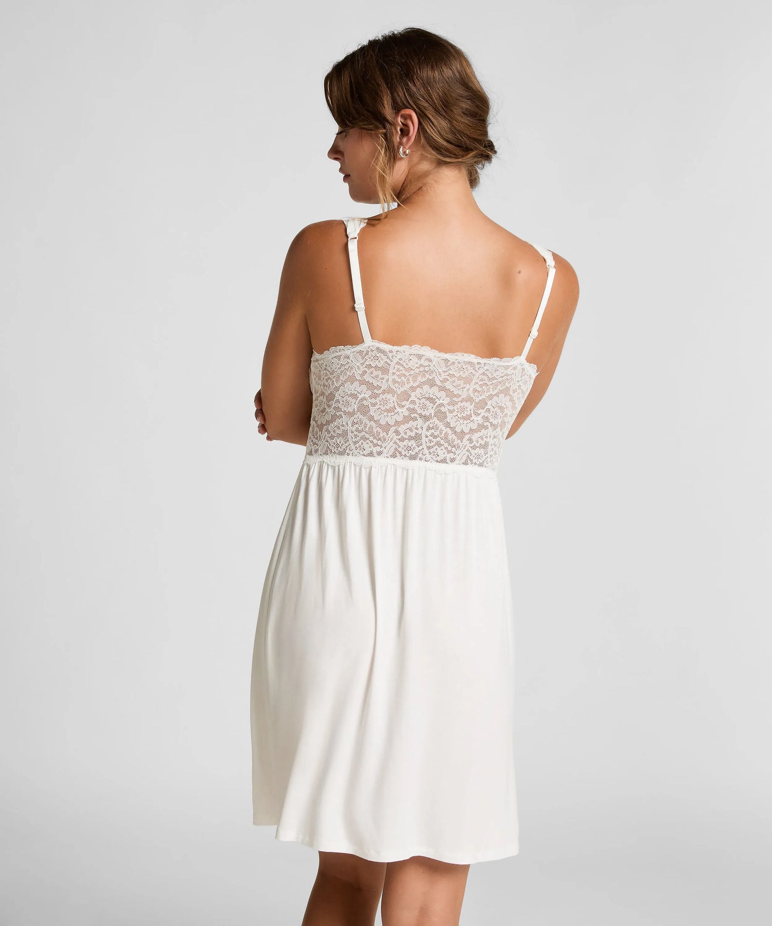 Hunkemoller White Women Nora Lace Slip Dress SKU: 207218_White Image 04
