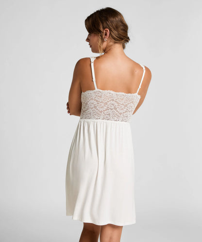 Hunkemoller White Women Nora Lace Slip Dress SKU: 207218_White Image 04