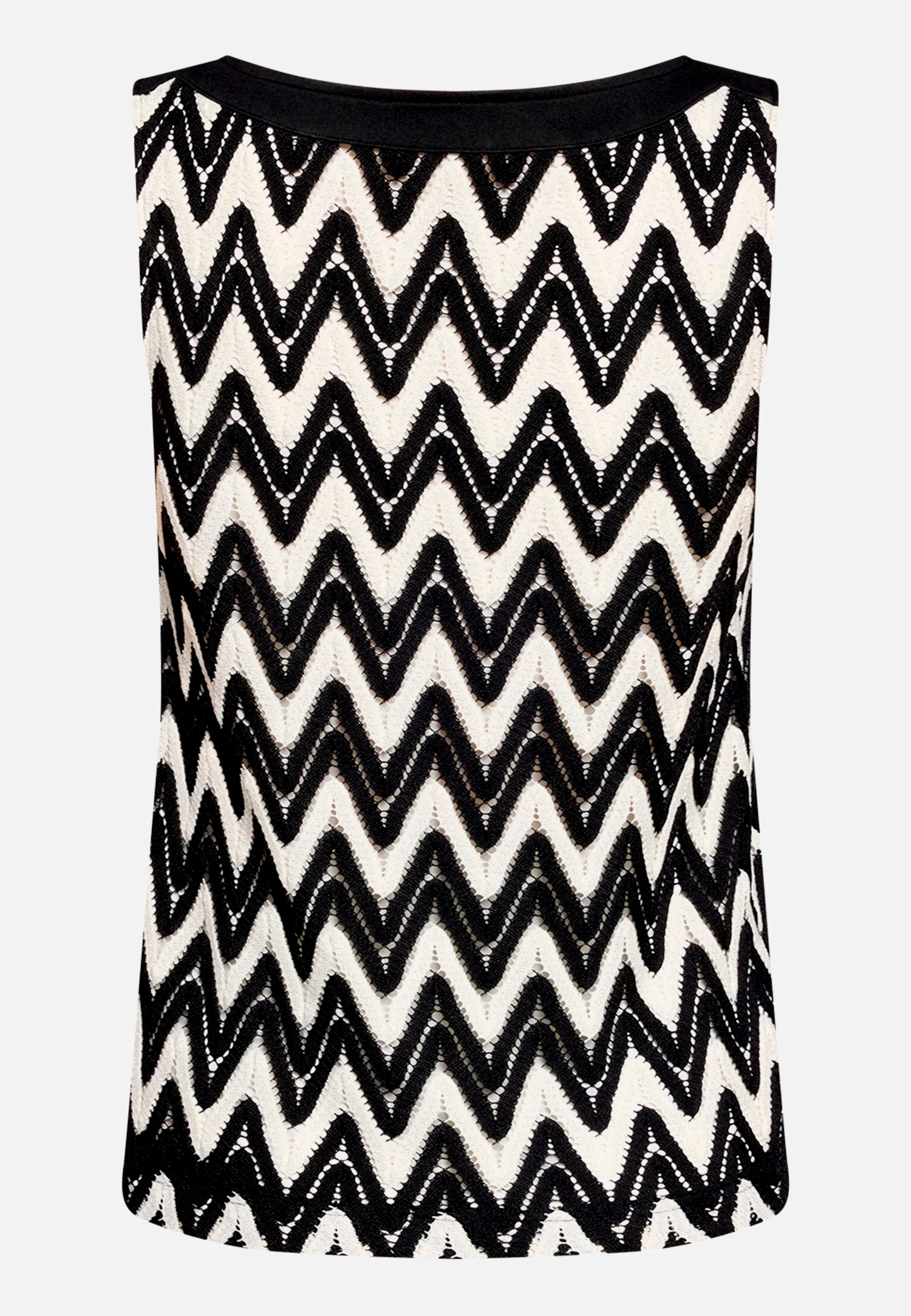 Betty Barclay Black/Cream Women Textured Sleeveless Shirt SKU: 2107-3376_9812 Image 05