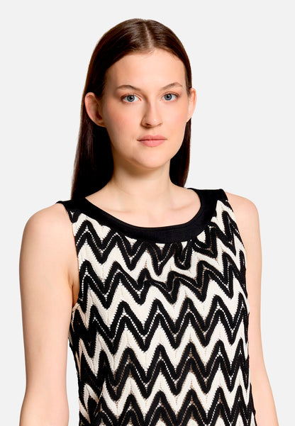 Betty Barclay Black/Cream Women Textured Sleeveless Shirt SKU: 2107-3376_9812 Image 07