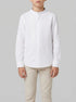Springfield White Boys Linen Mandarin Collar Shirt SKU: 2123001_99 Image 00