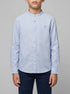 Springfield Blue Boys Trevi Mandarin Collar Shirt SKU: 2123004_15 Image 00