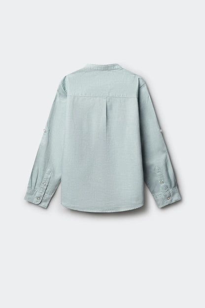 Springfield Green Boys Trevi Mandarin Collar Shirt SKU: 2123004_25 Image 02