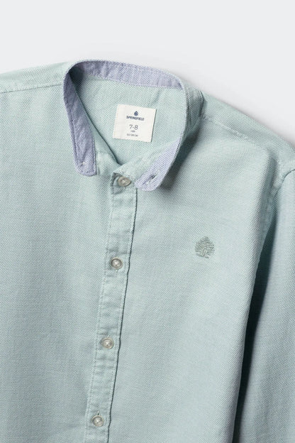 Springfield Green Boys Trevi Mandarin Collar Shirt SKU: 2123004_25 Image 03