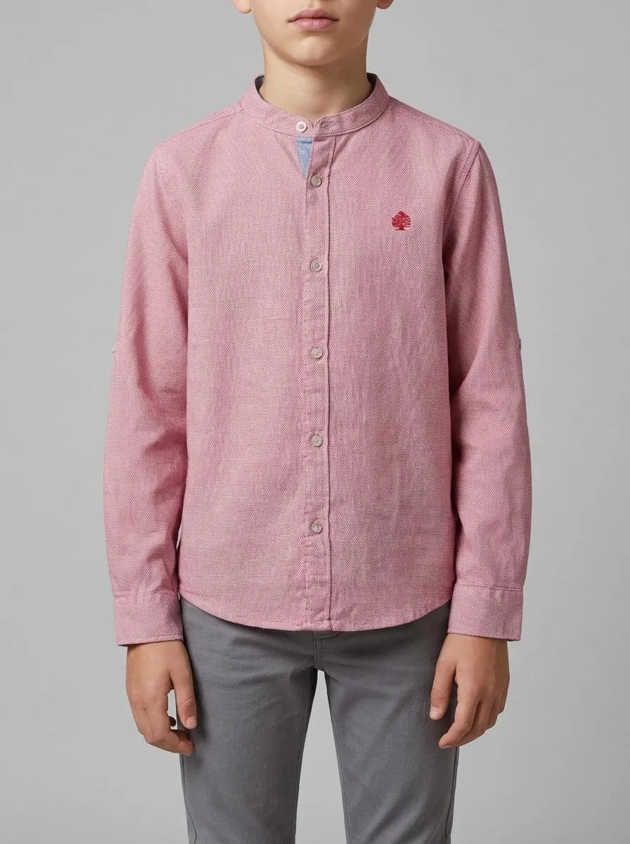 Springfield Red Boys Trevi Mandarin Collar Shirt SKU: 2123004_61 Image 00