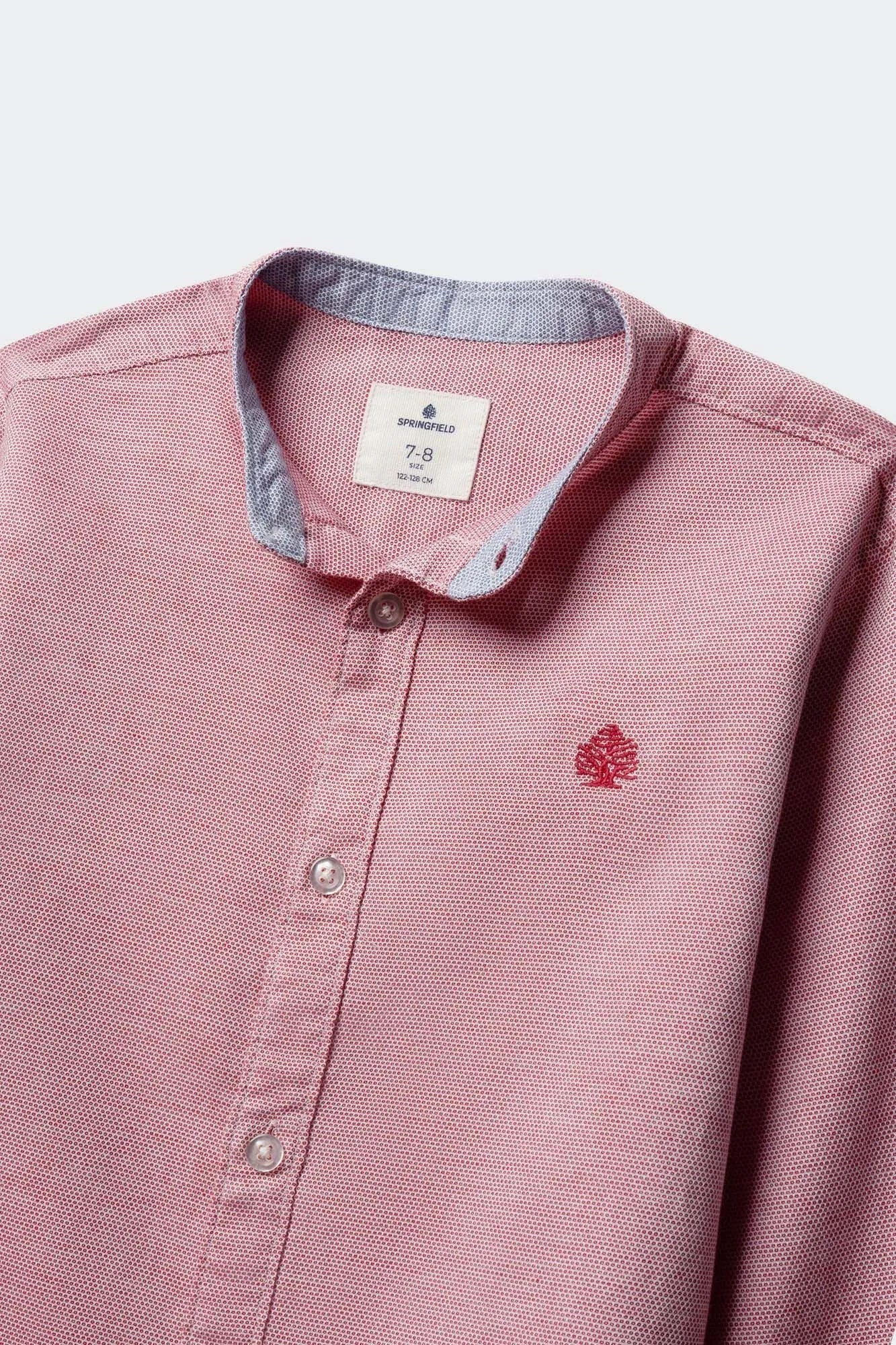 Springfield Red Boys Trevi Mandarin Collar Shirt SKU: 2123004_61 Image 03