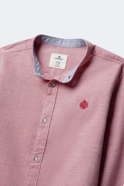 Springfield Red Boys Trevi Mandarin Collar Shirt SKU: 2123004_61 Image 03