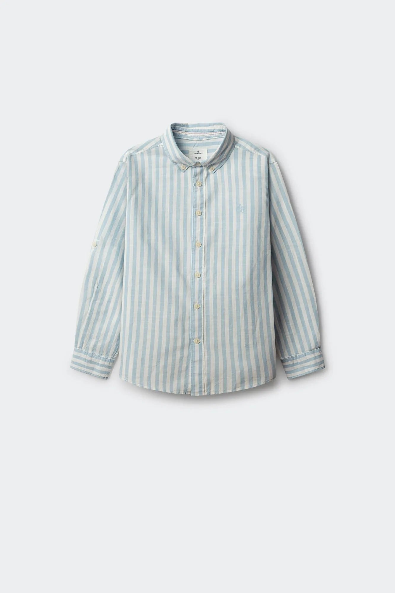 Springfield Blue Boys Slub Cotton Shirt SKU: 2123006_16 Image 01