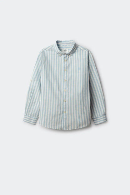 Springfield Blue Boys Slub Cotton Shirt SKU: 2123006_16 Image 01