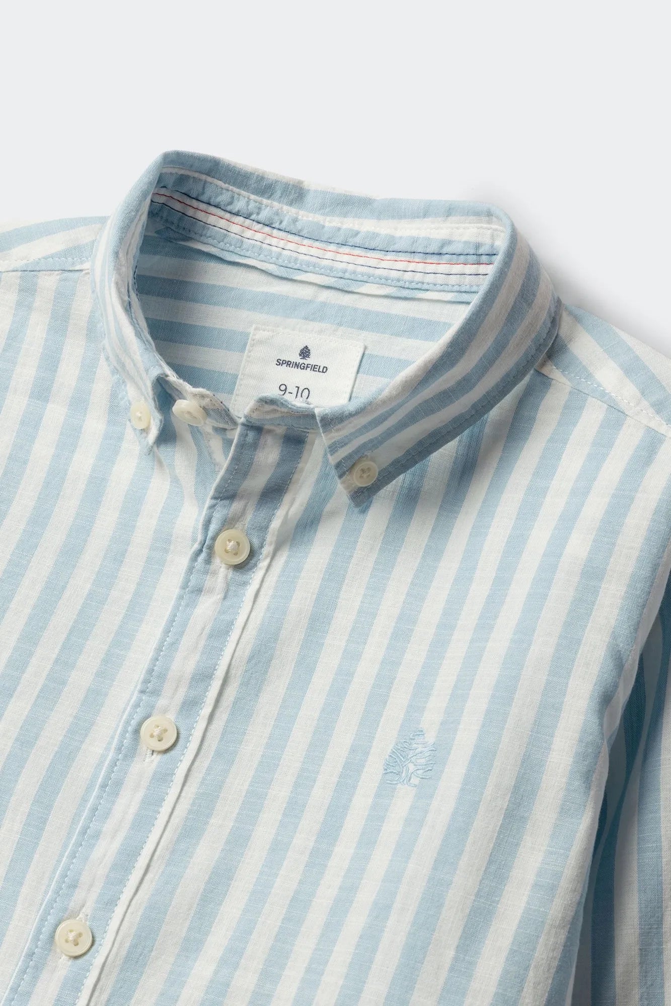 Springfield Blue Boys Slub Cotton Shirt SKU: 2123006_16 Image 03