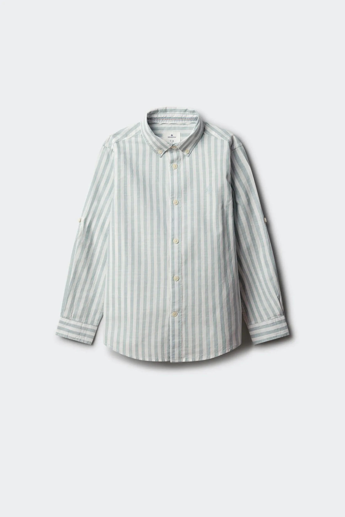 Springfield Blue Boys Slub Cotton Shirt SKU: 2123006_82 Image 01