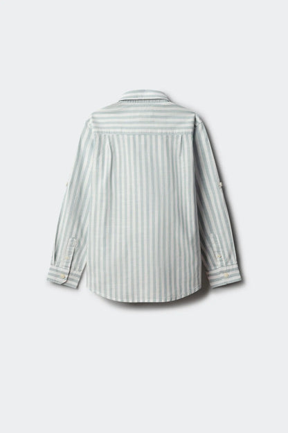 Springfield Blue Boys Slub Cotton Shirt SKU: 2123006_82 Image 02
