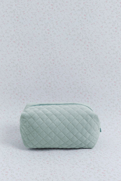 Women Secret_Green_Green Velvet Velvet Vanity Case with Embroidered Logo_2142572_22_08