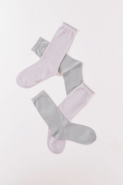 Women Secret_Pink_Pack of 2 Pink and Grey Lurex Socks_2142586_71_03