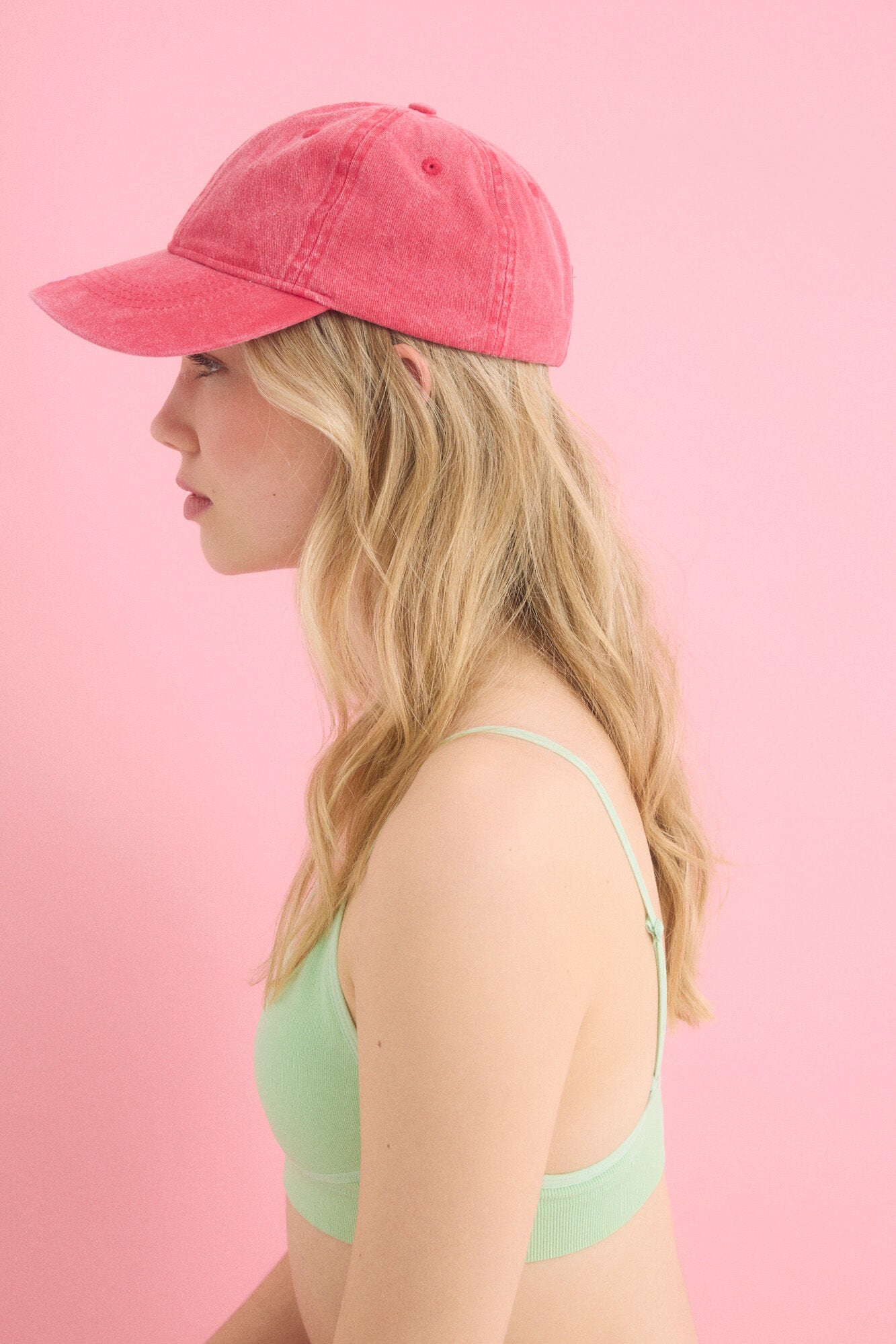 Women Secret_Pink Adjustable Cotton Cap_2149034_73_03