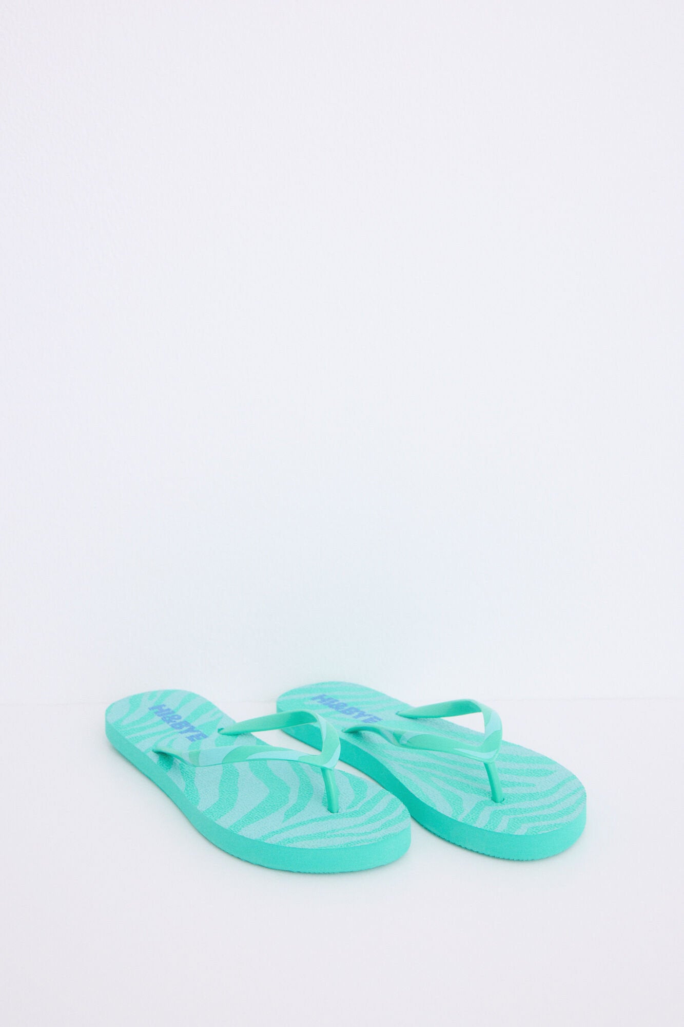 Women Secret_Green Logo Print Flip Flops_2149040_89_05