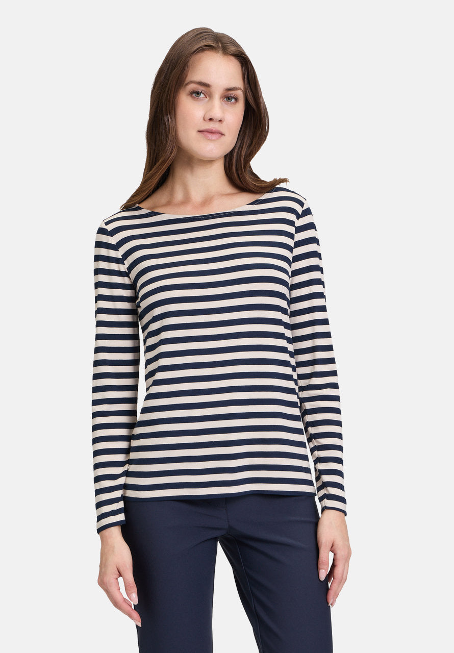 Striped T-Shirt With Boat Neck_01