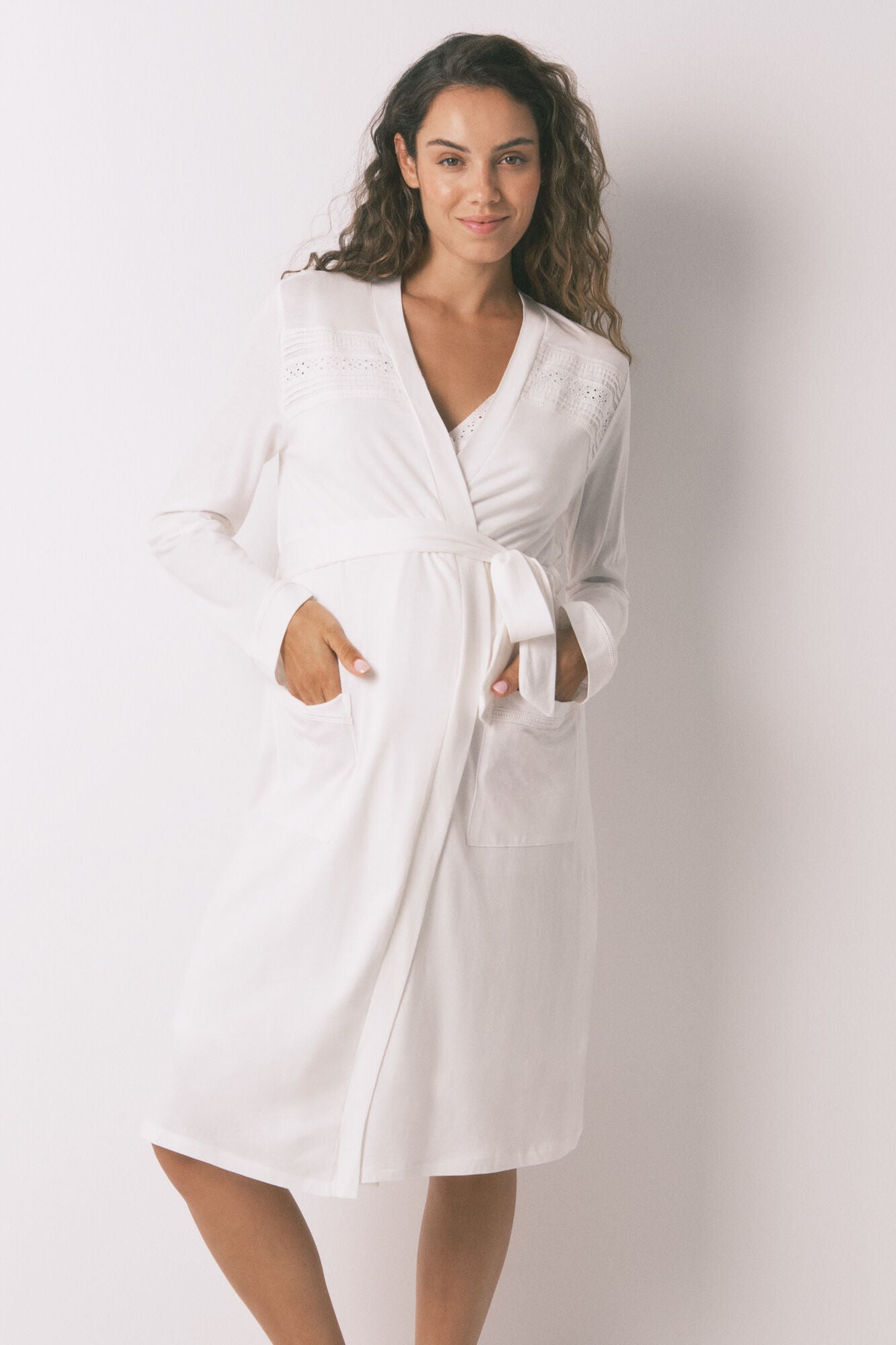 Women Secret_White_Classic Ivory &quot;Maternity&quot; Robe_2172316_96_02