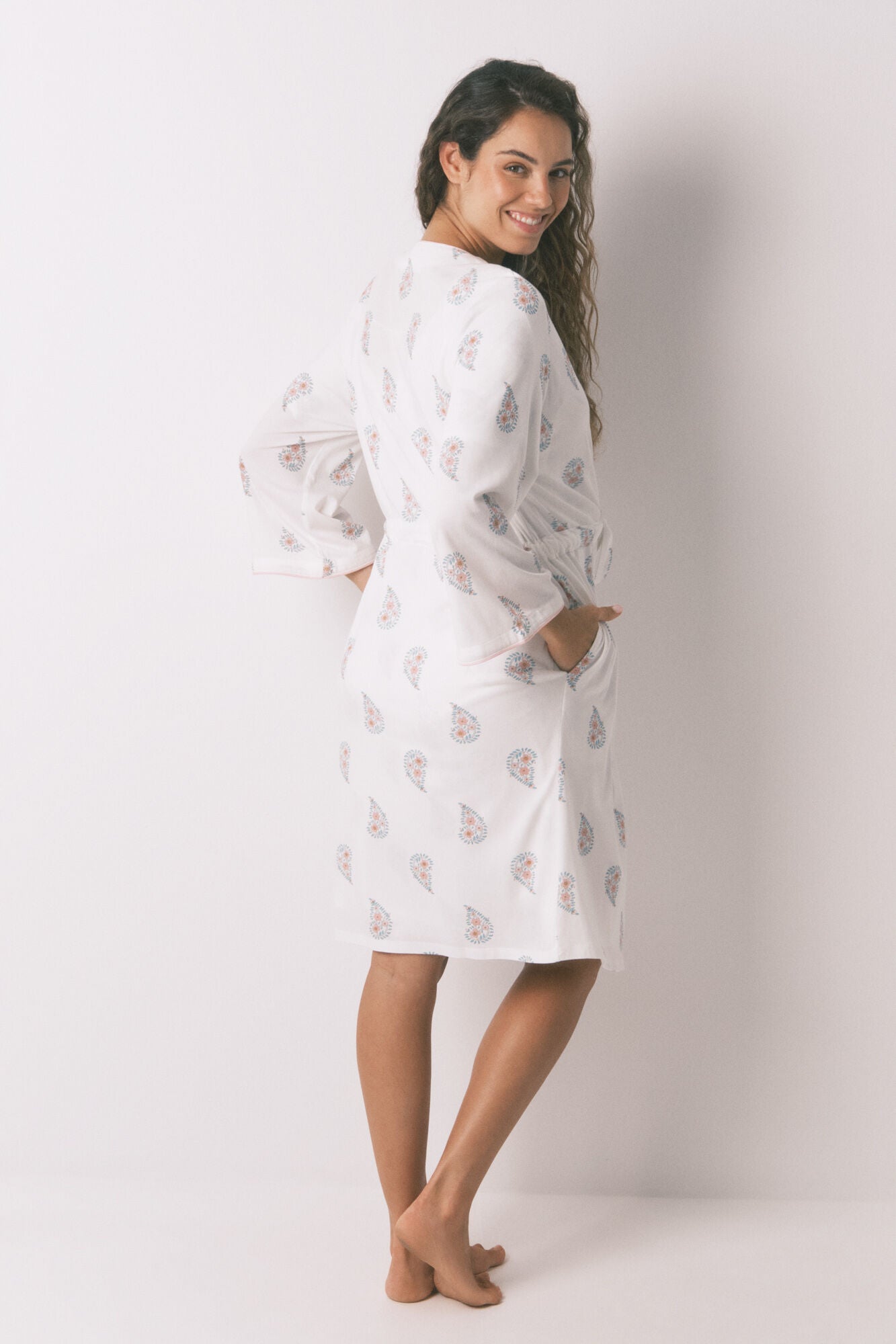 Women Secret_Multi-Color_Long &quot;Maternity&quot; Robe with Ivory Stamp Print_2172317_96_04