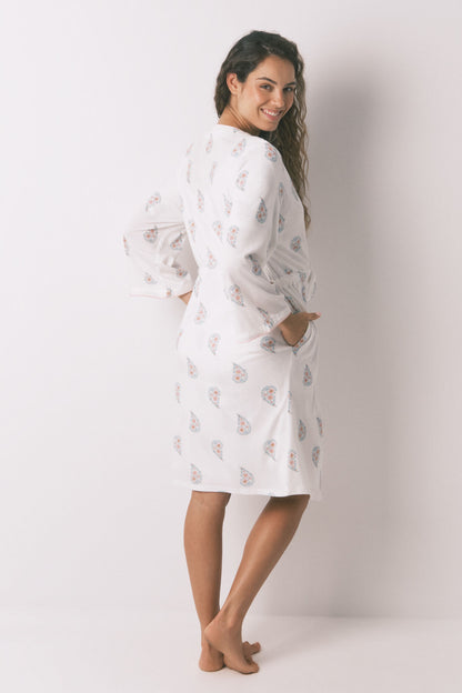 Women Secret_Multi-Color_Long &quot;Maternity&quot; Robe with Ivory Stamp Print_2172317_96_04