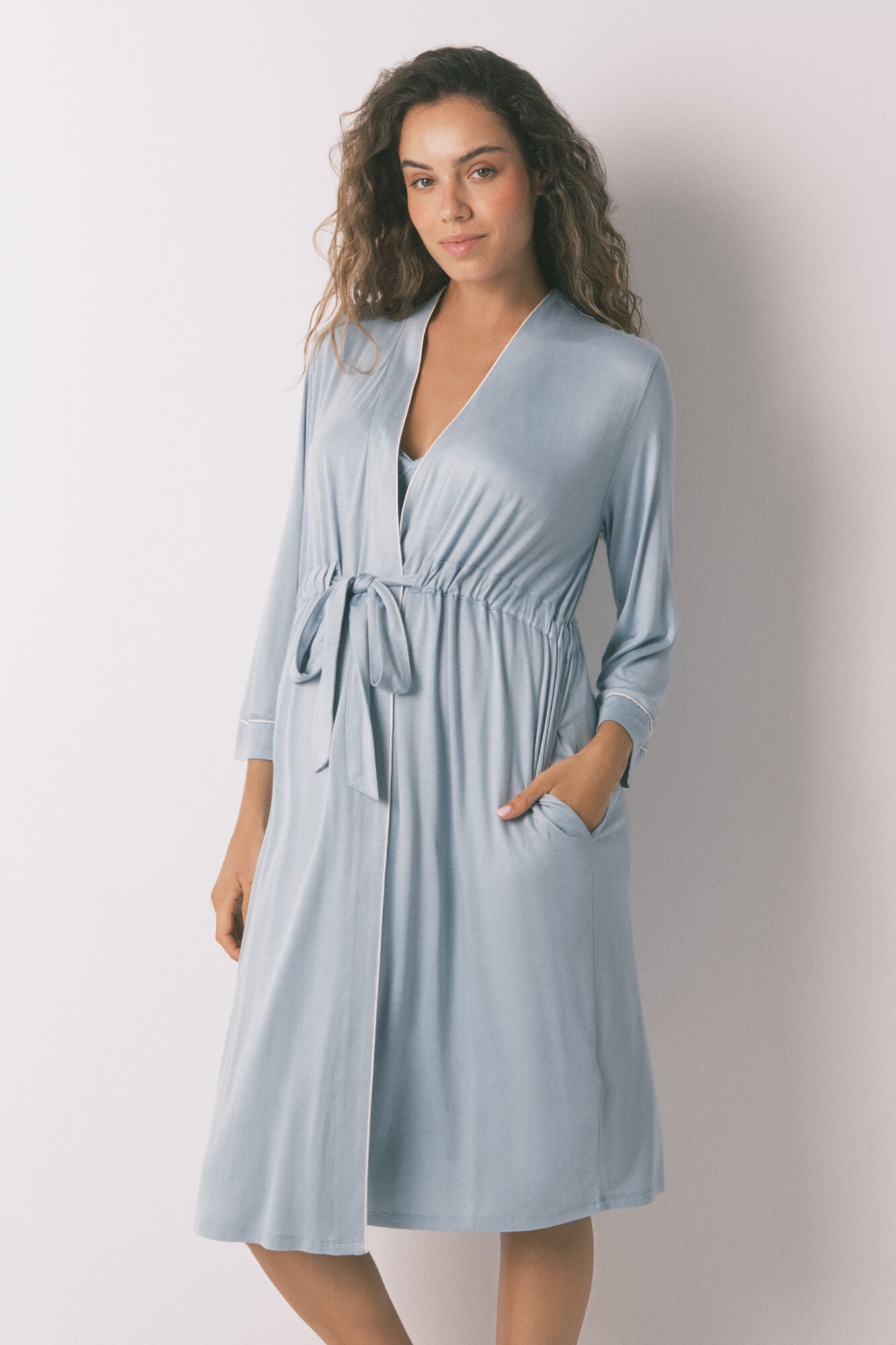 Women Secret_Green_Robe "Maternity" Green Soft Touch Technical Gown_2172319_26_03