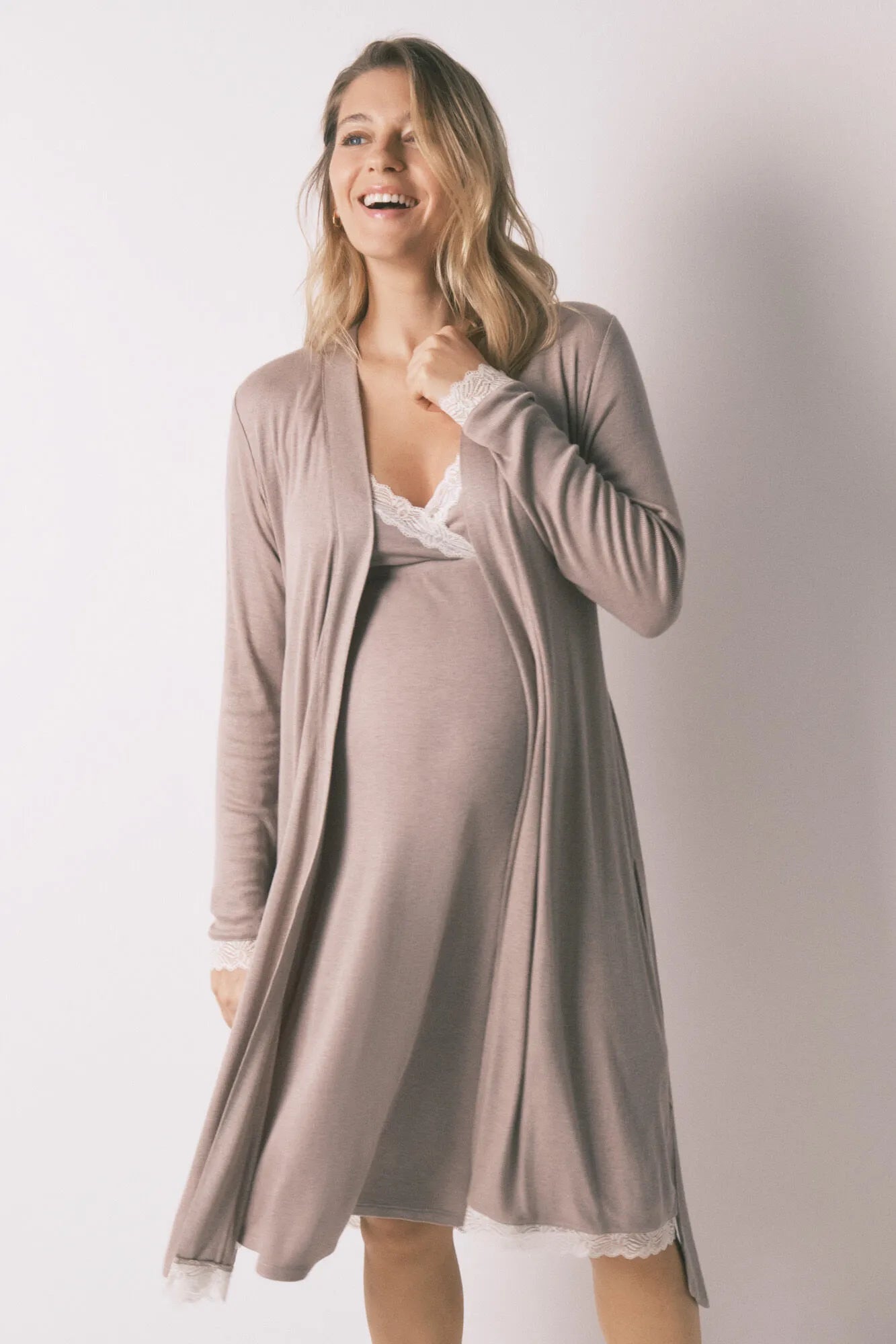 Women Secret_Tan_Grey Maternity Belted Robe_2173138_35_03