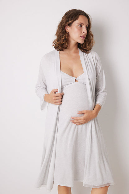 Soft Touch Midi &quot;Maternity&quot; Robe With Dot Print_04