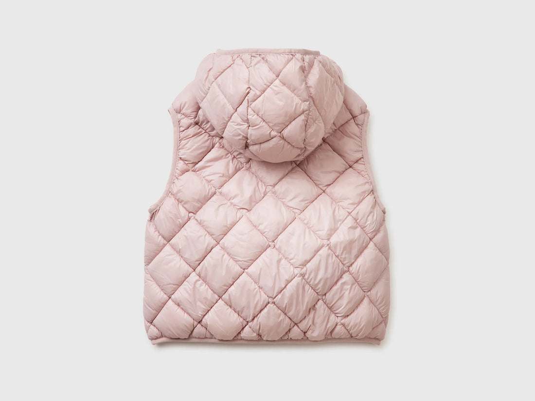 Benetton Pink Girls Sleeveless Jacket with Hood SKU: 21INCJ017_0C3 Image 02
