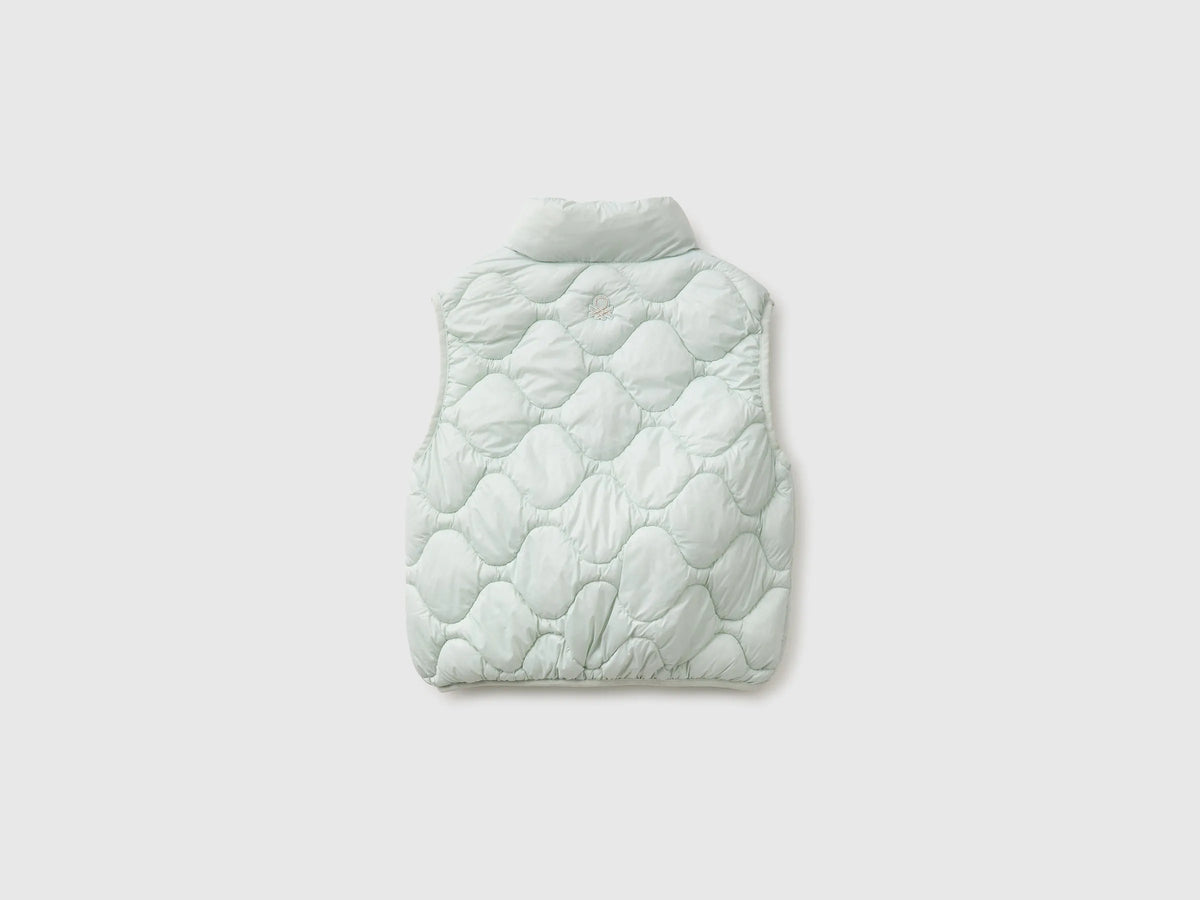 Benetton Light Green Girls Padded Sleeveless Jacket SKU: 21INCJ01A_00M Image 02