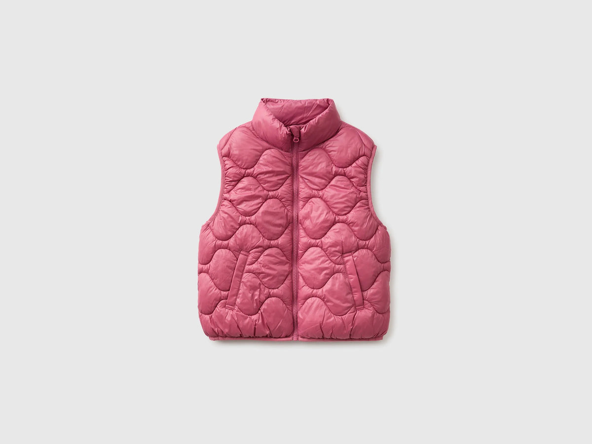Benetton Fuchsia Girls Padded Sleeveless Jacket SKU: 21INCJ01A_2J4 Image 01