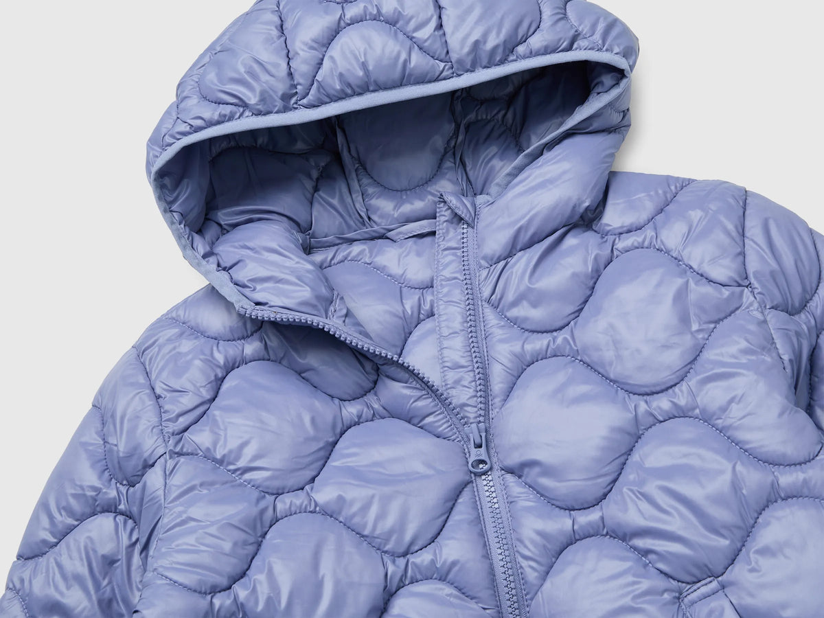 Benetton Violet Girls Padded Jacket with Hood SKU: 21INCN07F_19J Image 03