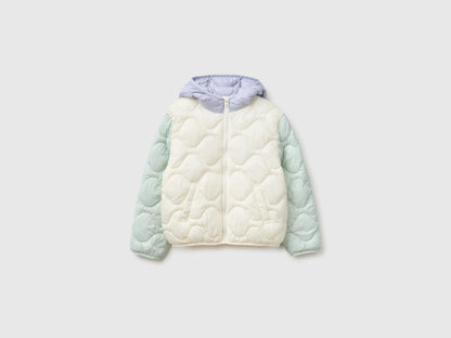 Benetton Creamy White Girls Padded Jacket with Hood SKU: 21INCN07F_901 Image 01