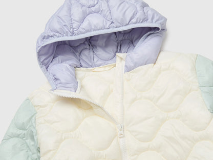 Benetton Creamy White Girls Padded Jacket with Hood SKU: 21INCN07F_901 Image 03