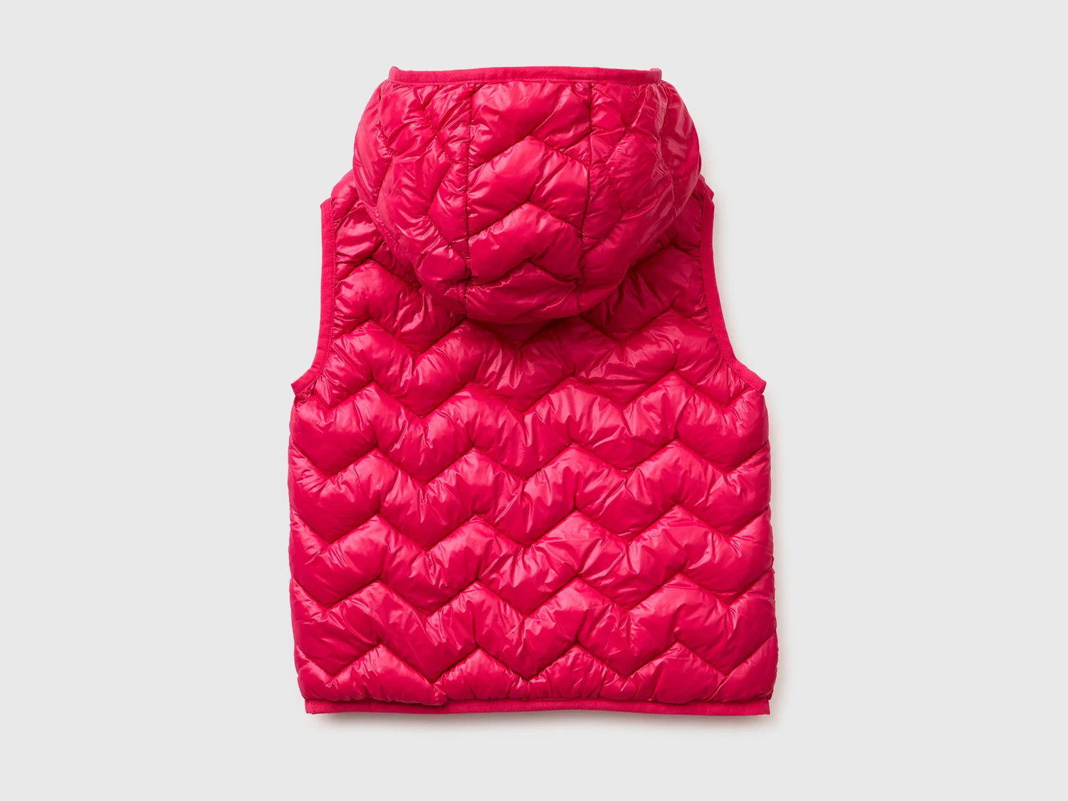 Benetton Fuchsia Girls Sleeveless Jacket with Hood SKU: 21INGJ00H_12E Image 02