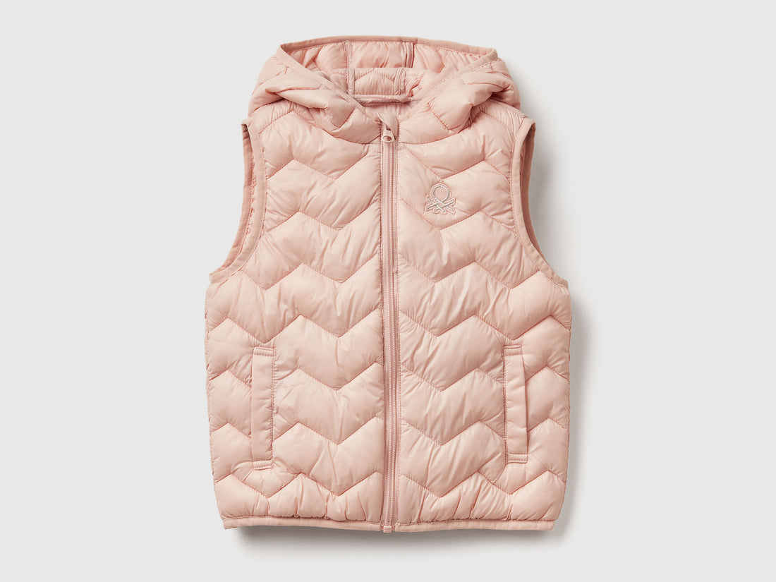 Benetton_Soft Pink_Padded Vest with Hood_21INGJ00H_12U_01