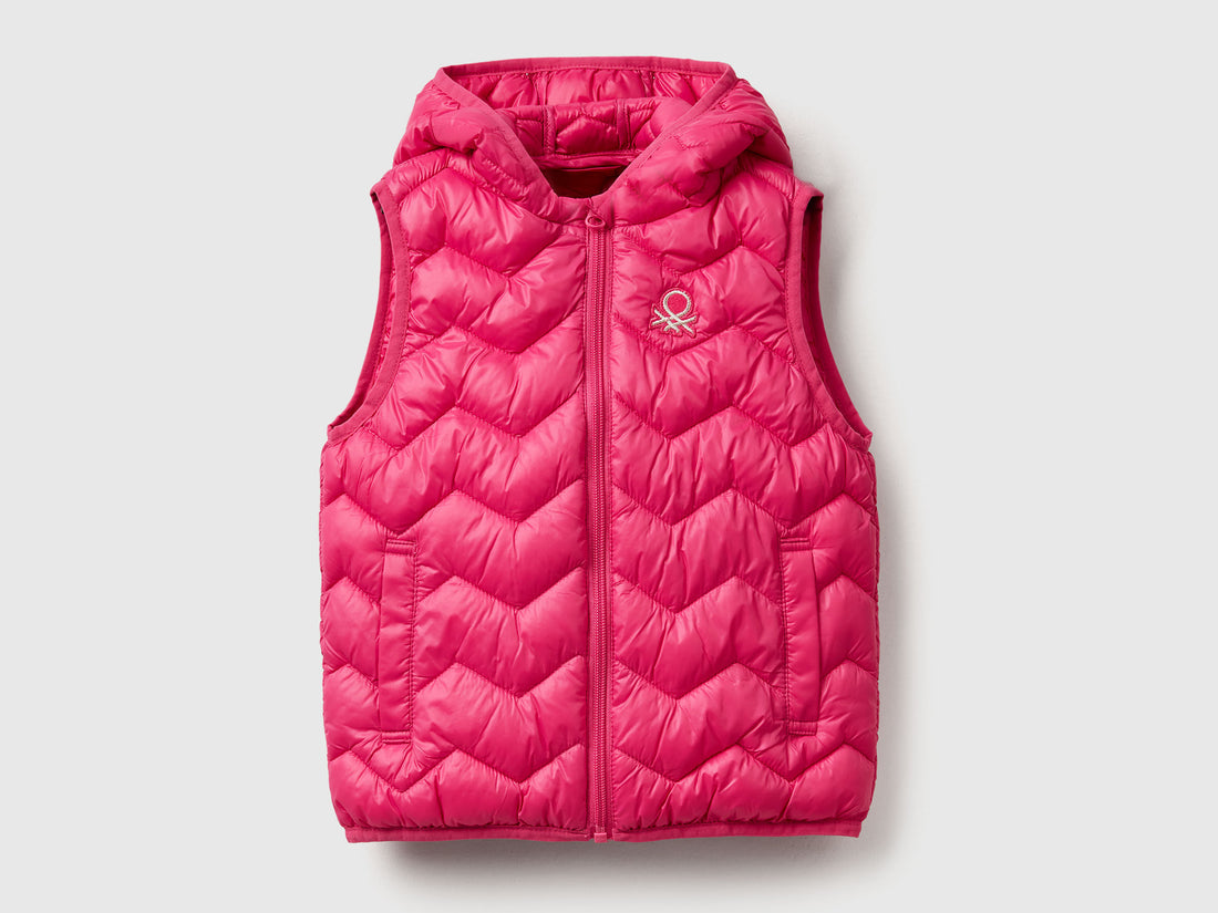 Benetton_Fuchsia_Padded Vest with Hood_21INGJ00H_1A2_01