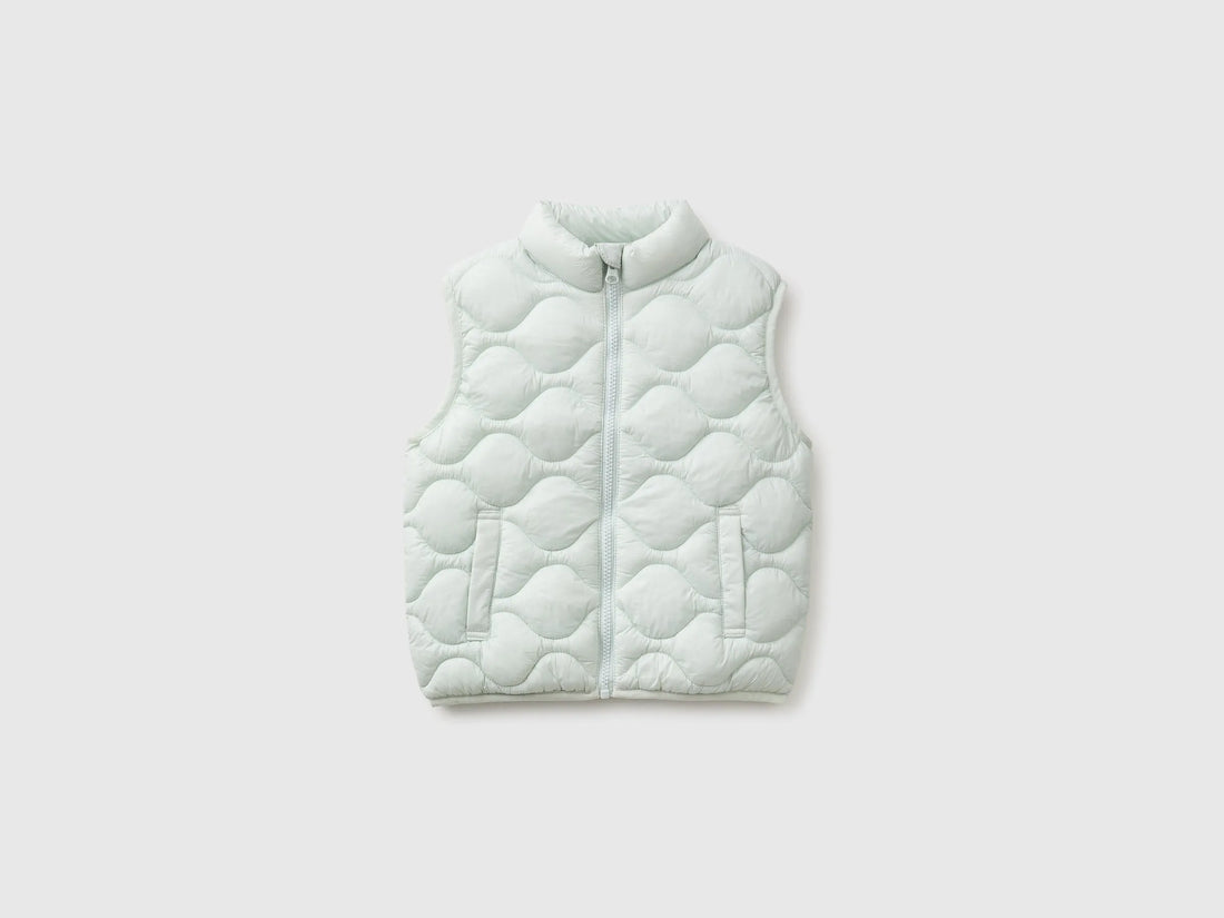 Benetton Light Green Girls Padded Sleeveless Jacket SKU: 21INGJ00T_00M Image 01